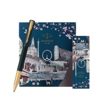 派克 PARKER 威雅XL原野绿金夹宝珠笔+城市漫步礼盒 威雅XL