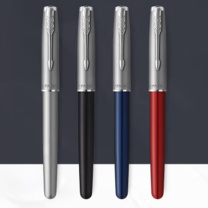 派克 PARKER 蓝白夹墨水笔 卓尔金属缎面 F尖