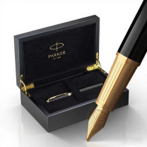 派克 PARKER 精英 睿智黑金夹墨水笔 F尖 (黑色)
