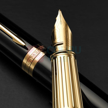 派克 PARKER 精英 睿智黑金夹墨水笔 F尖 (黑色)