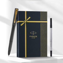 派克 PARKER 经典黑金夹宝珠笔流光礼盒 威雅XL (黑色)