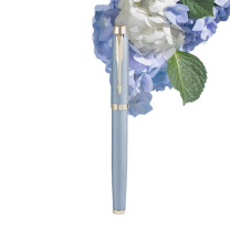 派克 PARKER 签字笔礼盒 IM蓝色精灵 金夹宝珠笔+ 绣球花艺
