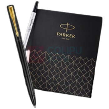 派克 PARKER 宝珠笔+笔芯套盒 威雅XL经典黑金夹
