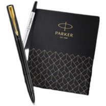 派克 PARKER 宝珠笔+笔芯套盒 威雅XL经典黑金夹