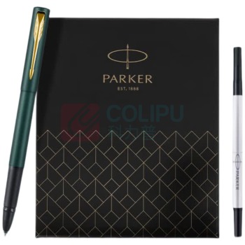 派克 PARKER 宝珠笔+笔芯套盒 威雅XL森林绿金夹