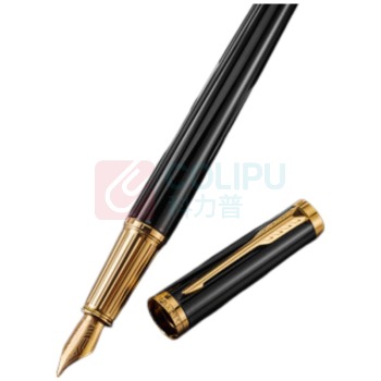 派克 PARKER 墨水笔+木制套盒 精英睿智黑金夹
