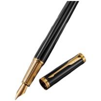 派克 PARKER 墨水笔+木制套盒 精英睿智黑金夹
