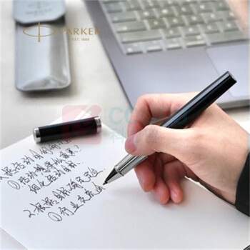 派克 PARKER 宝珠笔+木制套盒 精英睿智黑白夹