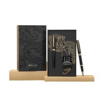 毕加索 PICASSO 亮黑金夹铱金笔 PS-717 20ml小墨水 (龙腾) 套装