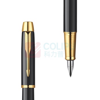 派克 PARKER IM纯黑丽雅金夹墨水笔 IM F尖 老款TS