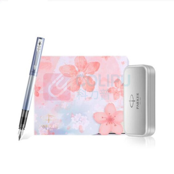 派克 PARKER 威雅XL樱花蓝特别款套装 (樱花蓝) (钢笔+宝珠笔+笔盒+墨囊)