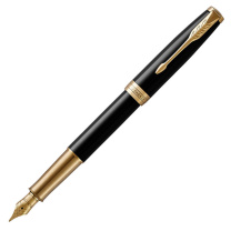 派克 PARKER 新款卓尔系列纯黑丽雅墨水笔 18K金