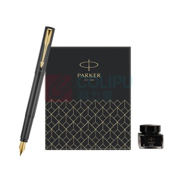 派克 PARKER 威雅XL经典黑金夹墨水笔+30ml小墨水深灰礼盒套装 威雅XL 套装