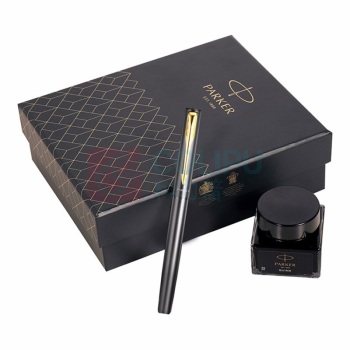 派克 PARKER 威雅XL经典黑金夹墨水笔+30ml小墨水深灰礼盒套装 威雅XL 套装