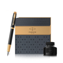 派克 PARKER 黑森林钢笔时尚套装 新款IM系列 0.5mm (黑杆金夹) (1支/盒) (含墨水)