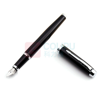 派克 PARKER 新款IM纯黑丽雅白夹墨水笔 F尖