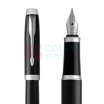 派克 PARKER 新款IM纯黑丽雅白夹墨水笔 F尖