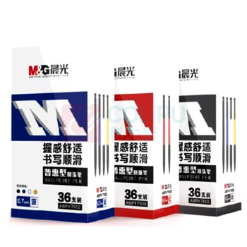 晨光 M&G 圆珠笔 ABPV7502 0.7mm (黑色) 笔杆混色