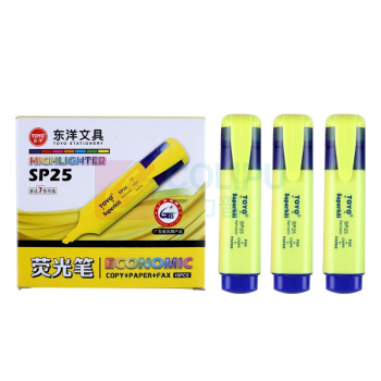 东洋 TOYO 荧光笔 SP-25 2.8mm-4.8mm (黄色) 10支/盒