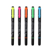 三菱 uni 双头荧光笔套装 PUS-101T5C/PUS-101T5C2 粗头4.0mm,细头0.5mm 5色/套 1套/盒 (新老包装随机发货)
