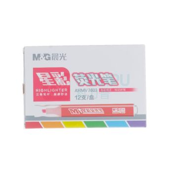 晨光 M&G 荧光笔 AHMV7603/AHMV7602 0.5-5mm (红色) 12支/盒