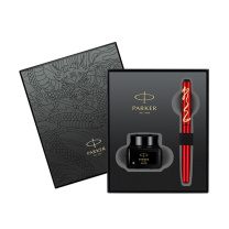 派克 PARKER 钢笔 签字笔 男女学生钢笔文具墨水笔+龙年系列御龙商务礼盒 威雅XL蛟龙红