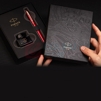 派克 PARKER 钢笔 签字笔 男女学生钢笔文具墨水笔+龙年系列御龙商务礼盒 威雅XL蛟龙红