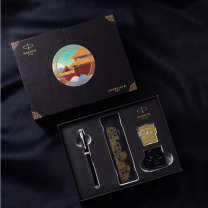 派克 PARKER 经典黑金夹墨水笔+黑墙套装 威雅XL (黑色) 钢笔高端商务套装