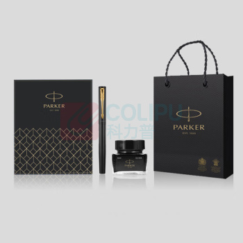 派克 PARKER 威雅XL入门级黑色金夹墨水笔+小墨水 礼盒套装