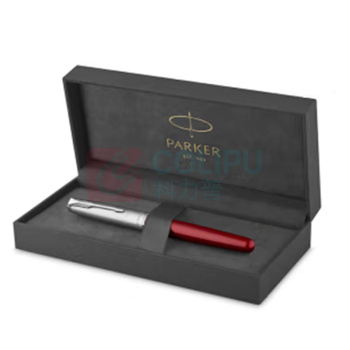派克 PARKER 红白夹宝珠笔 卓尔金属缎面 0.7mm