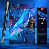 派克 PARKER 威雅XL入门黑金夹墨水笔 星辰大海套装