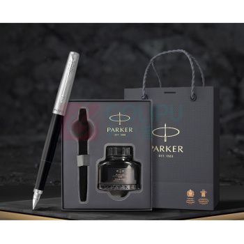 派克 PARKER 乔特复古黑白夹墨水笔+深灰小墨水礼盒 17.5*14.5*5.5 CM