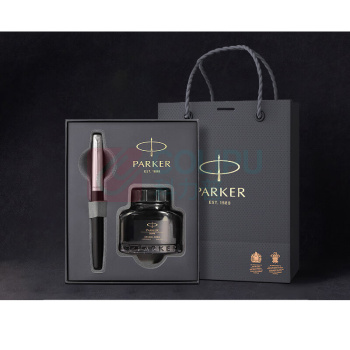 派克 PARKER 乔特复古黑白夹墨水笔+深灰小墨水礼盒 17.5*14.5*5.5 CM