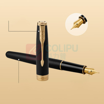 派克 PARKER 磨砂黑金夹墨水笔以梦为马礼盒 卓尔系列 F尖墨水笔+墨水芯+笔袋+礼盒