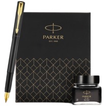 派克 PARKER 钢笔 威雅XL 经典黑金夹墨水笔+小墨水套盒 (黑色)