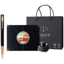 派克 PARKER 钢笔套盒 威雅XL幻影黑金墨水笔+黑墙