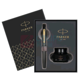 派克 PARKER 钢笔墨水礼盒套装 威雅XL经典黑金夹 30ml墨水+钢笔 墨水新老包装随机发货