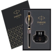 派克 PARKER 金夹墨水笔+迷你墨水礼盒 IM纯黑丽雅 