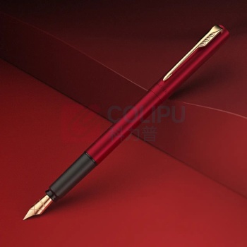 派克 PARKER 钢笔 F尖 威雅系列 XL满堂红金夹墨水笔 