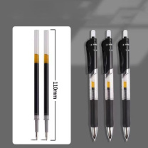 融银之汇 按动中性笔笔芯 大容量子弹头替芯 0.5mm 100支/套 (黑色)
