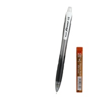 百乐 PILOT 自动铅笔 带橡皮头 P-HRG10RCB5-PPL5HB 0.5mm 145mm HB (黑色 透明黑) 1支/套 DC TS