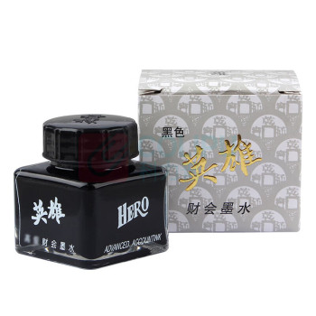 英雄 HERO 钢笔墨水 非碳素墨水瓶装 254 40ml (黑色)