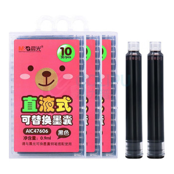 晨光 M&G 墨囊大脸萌 AIC47606A 3.4口径 (黑) 10支装