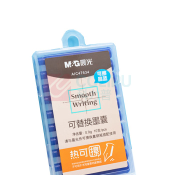 晨光 M&G 墨囊热可擦 AIC47634B2 3.4口径 (晶蓝) 10支装