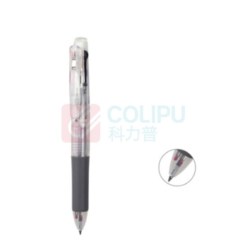 斑马牌 ZEBRA 三色中性笔多色水笔便携多功能笔 J3J2 0.5mm (透明色杆) 10支/盒