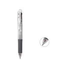 斑马牌 ZEBRA 三色中性笔多色水笔便携多功能笔 J3J2 0.5mm (透明色杆) 10支/盒