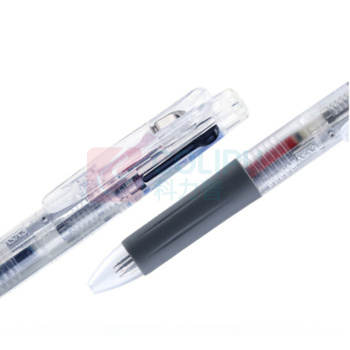 斑马牌 ZEBRA 三色中性笔多色水笔便携多功能笔 J3J2 0.5mm (透明色杆) 10支/盒