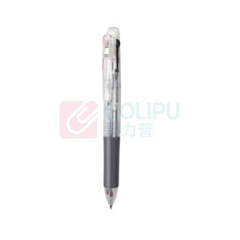 斑马牌 ZEBRA 三色中性笔多色水笔便携多功能笔 J3J2 0.5mm (透明色杆) 10支/盒