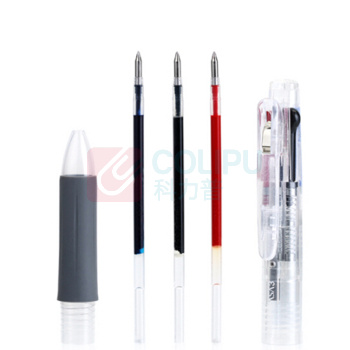 斑马牌 ZEBRA 三色中性笔多色水笔便携多功能笔 J3J2 0.5mm (透明色杆) 10支/盒