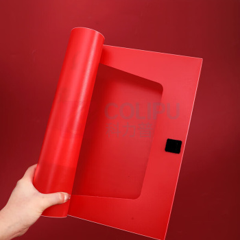 晶事达 红色党建档案盒 党务收纳盒a4盒子塑料文件资料盒 75mm (红色)